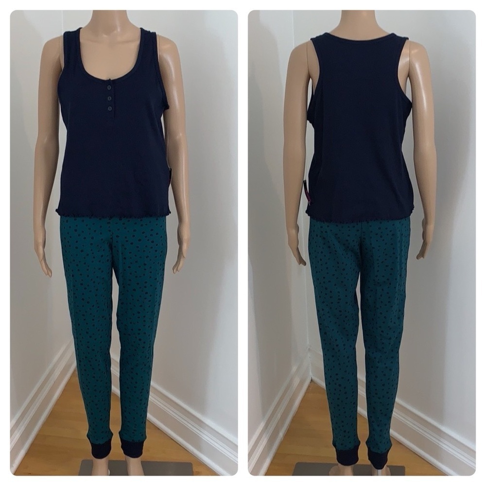 New Essie Women's 2 Piece Tank Top & Jogger Style Pants Pajamas PJs Set